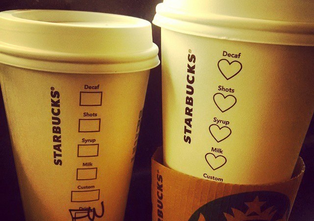 Starbucks coffee cups