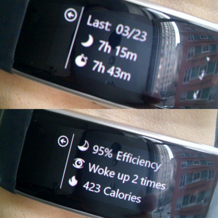Sleep stats on the Microsoft Band