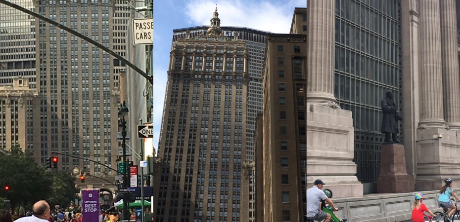 3 pictures of a closed park avenue